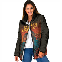 Italian Brainrot Meme Padded Jacket Chaotic Chimp Mobster Vespa Ride - Wonder Print Shop
