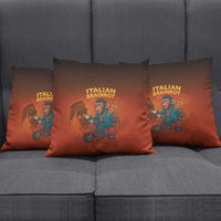 Italian Brainrot Meme Pillow Cover Chaotic Chimp Mobster Vespa Ride - Wonder Print Shop