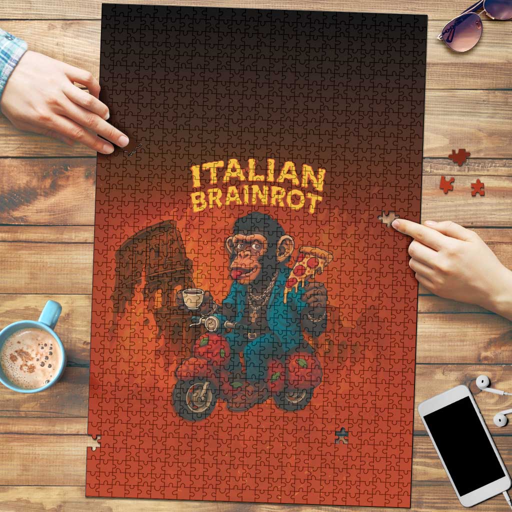 Italian Brainrot Meme Puzzle Chaotic Chimp Mobster Vespa Ride - Wonder Print Shop