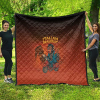 Italian Brainrot Meme Quilt Chaotic Chimp Mobster Vespa Ride - Wonder Print Shop