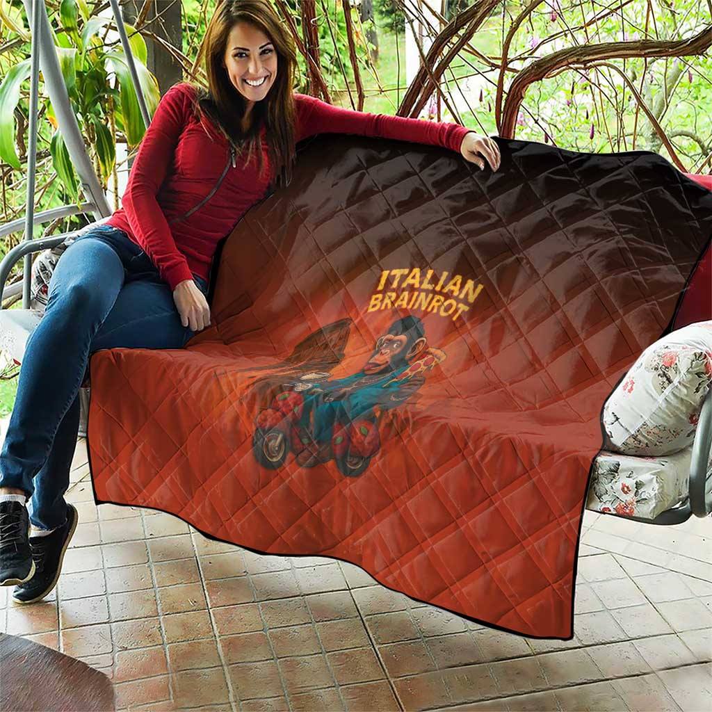 Italian Brainrot Meme Quilt Chaotic Chimp Mobster Vespa Ride - Wonder Print Shop