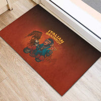 Italian Brainrot Meme Rubber Doormat Chaotic Chimp Mobster Vespa Ride - Wonder Print Shop