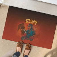 Italian Brainrot Meme Rubber Doormat Chaotic Chimp Mobster Vespa Ride - Wonder Print Shop