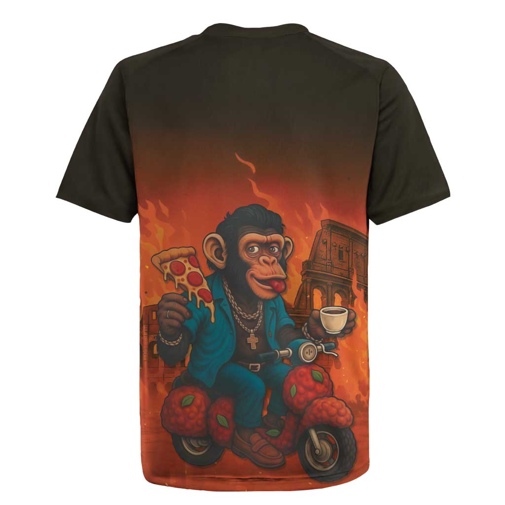 Italian Brainrot Meme Rugby Jersey Chaotic Chimp Mobster Vespa Ride - Wonder Print Shop