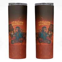 Italian Brainrot Meme Skinny Tumbler Chaotic Chimp Mobster Vespa Ride - Wonder Print Shop