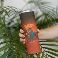 Italian Brainrot Meme Skinny Tumbler Chaotic Chimp Mobster Vespa Ride - Wonder Print Shop