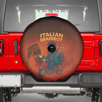 Italian Brainrot Meme Spare Tire Cover Chaotic Chimp Mobster Vespa Ride - Wonder Print Shop