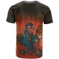 Italian Brainrot Meme T Shirt Chaotic Chimp Mobster Vespa Ride - Wonder Print Shop