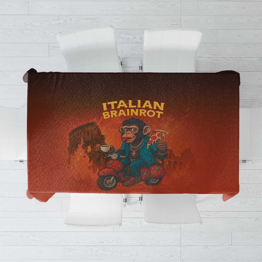 Italian Brainrot Meme Tablecloth Chaotic Chimp Mobster Vespa Ride - Wonder Print Shop