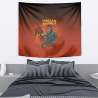 Italian Brainrot Meme Tapestry Chaotic Chimp Mobster Vespa Ride - Wonder Print Shop