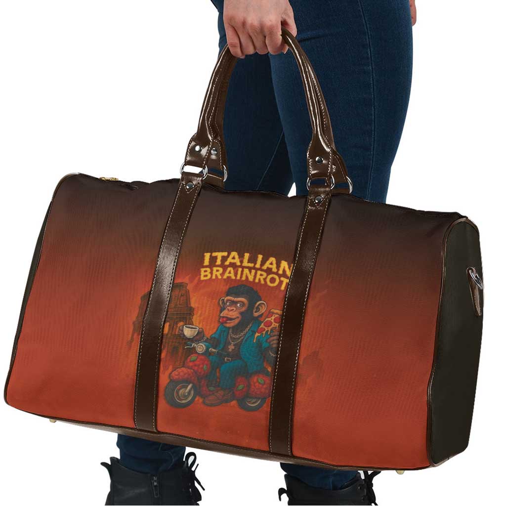 Italian Brainrot Meme Travel Bag Chaotic Chimp Mobster Vespa Ride - Wonder Print Shop