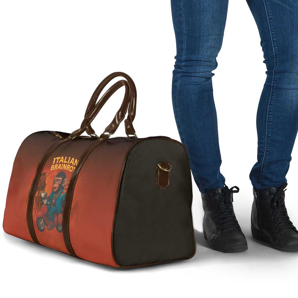 Italian Brainrot Meme Travel Bag Chaotic Chimp Mobster Vespa Ride - Wonder Print Shop