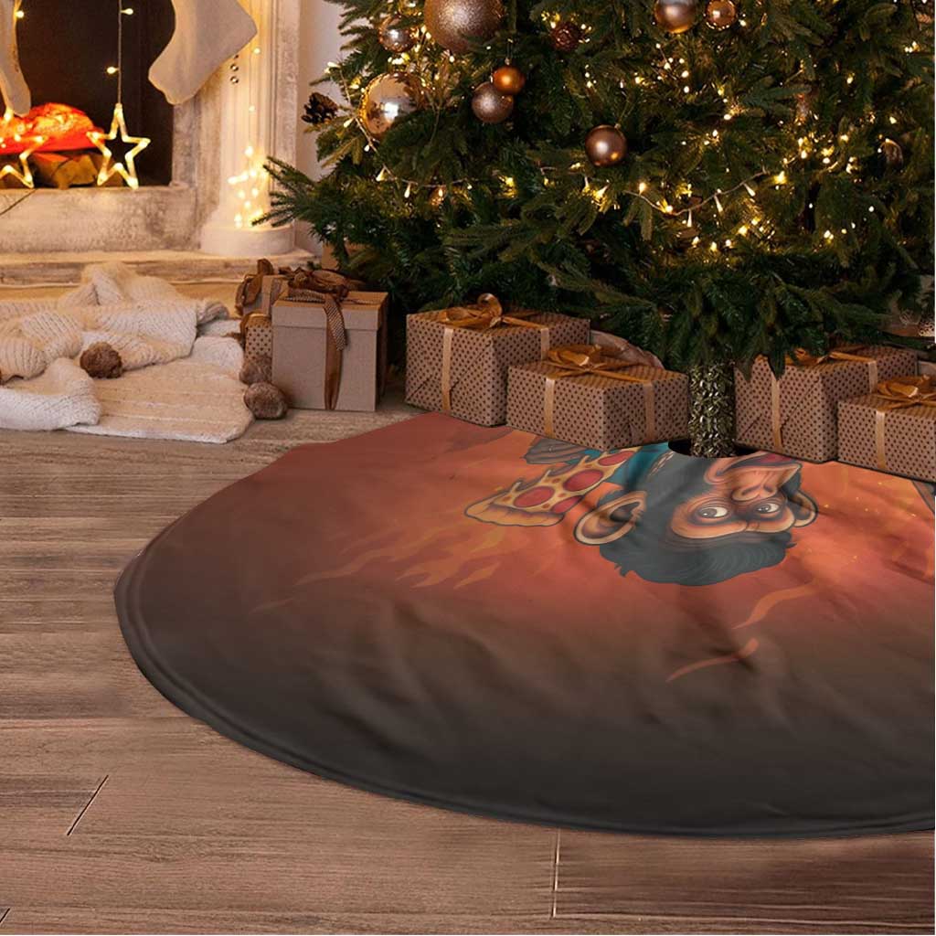 Italian Brainrot Meme Tree Skirt Chaotic Chimp Mobster Vespa Ride - Wonder Print Shop