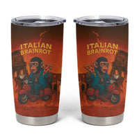 Italian Brainrot Meme Tumbler Cup Chaotic Chimp Mobster Vespa Ride - Wonder Print Shop
