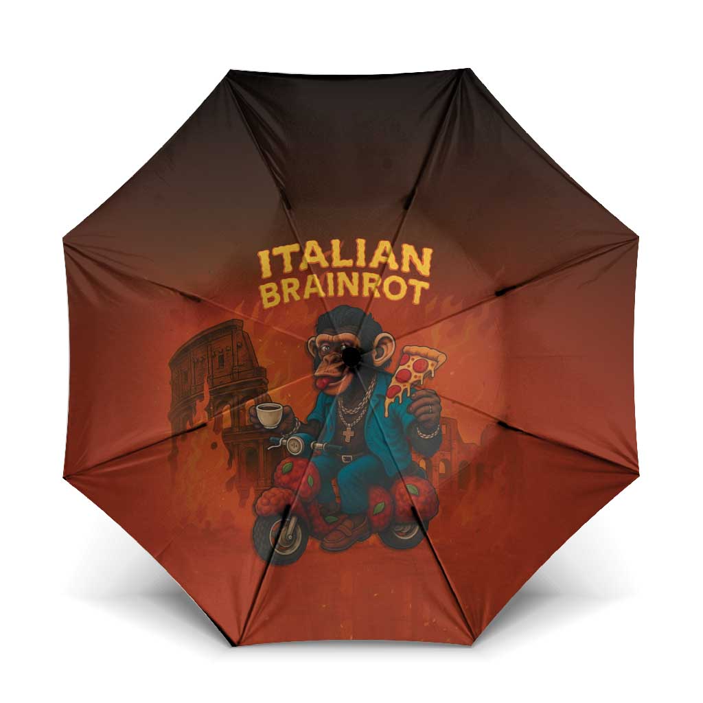 Italian Brainrot Meme Umbrella Chaotic Chimp Mobster Vespa Ride - Wonder Print Shop