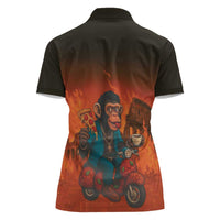Italian Brainrot Meme Women Polo Shirt Chaotic Chimp Mobster Vespa Ride - Wonder Print Shop