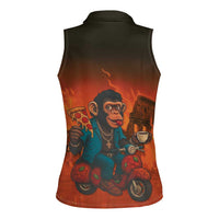 Italian Brainrot Meme Women Sleeveless Polo Shirt Chaotic Chimp Mobster Vespa Ride - Wonder Print Shop