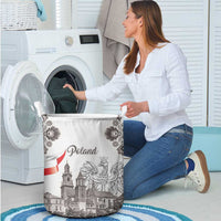 Poland Eagle Heritage Laundry Basket Wawel Castle Polish Wycinanki Folk Pattern - Wonder Print Shop
