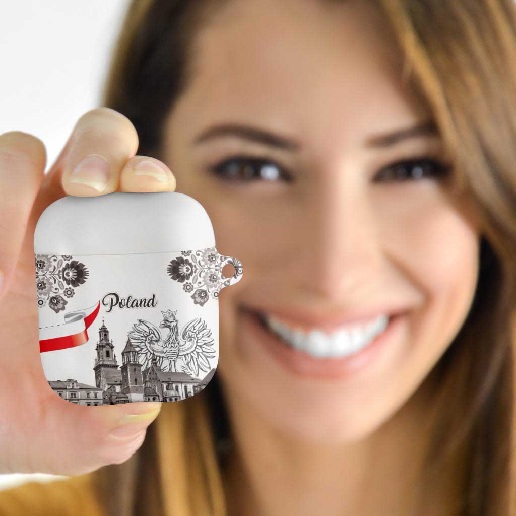Poland Eagle Heritage AirPods Case Wawel Castle Polish Wycinanki Folk Pattern - Wonder Print Shop