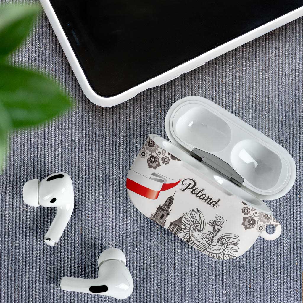 Poland Eagle Heritage AirPods Case Wawel Castle Polish Wycinanki Folk Pattern - Wonder Print Shop