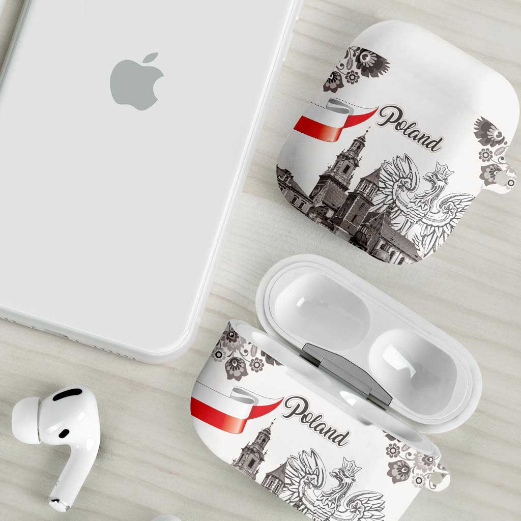 Poland Eagle Heritage AirPods Case Wawel Castle Polish Wycinanki Folk Pattern - Wonder Print Shop