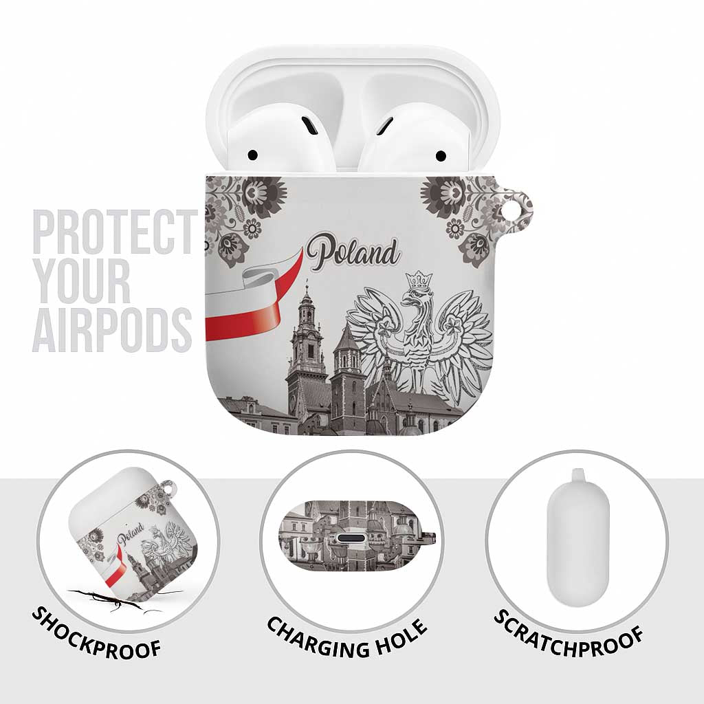 Poland Eagle Heritage AirPods Case Wawel Castle Polish Wycinanki Folk Pattern - Wonder Print Shop