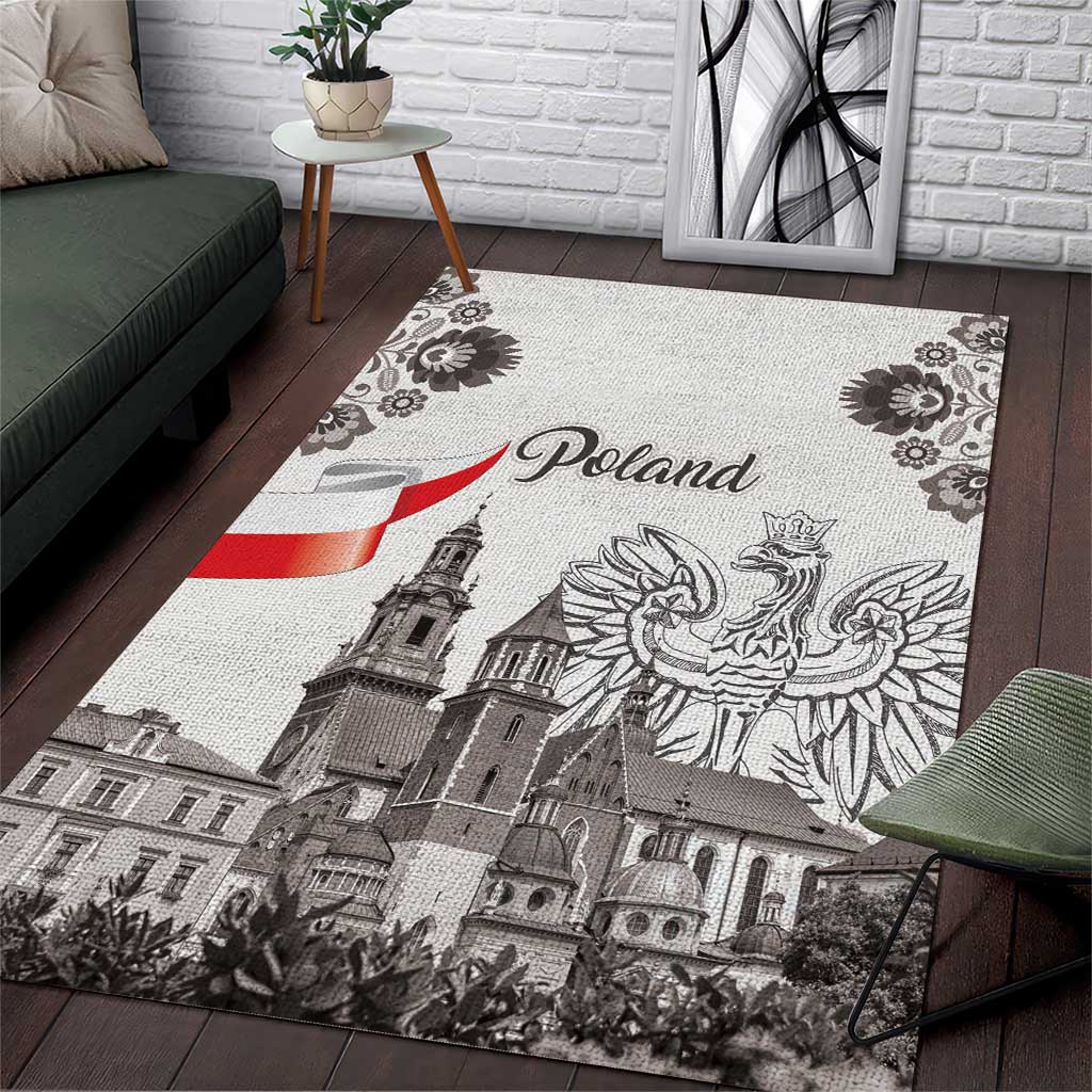 Poland Eagle Heritage Area Rug Wawel Castle Polish Wycinanki Folk Pattern - Wonder Print Shop