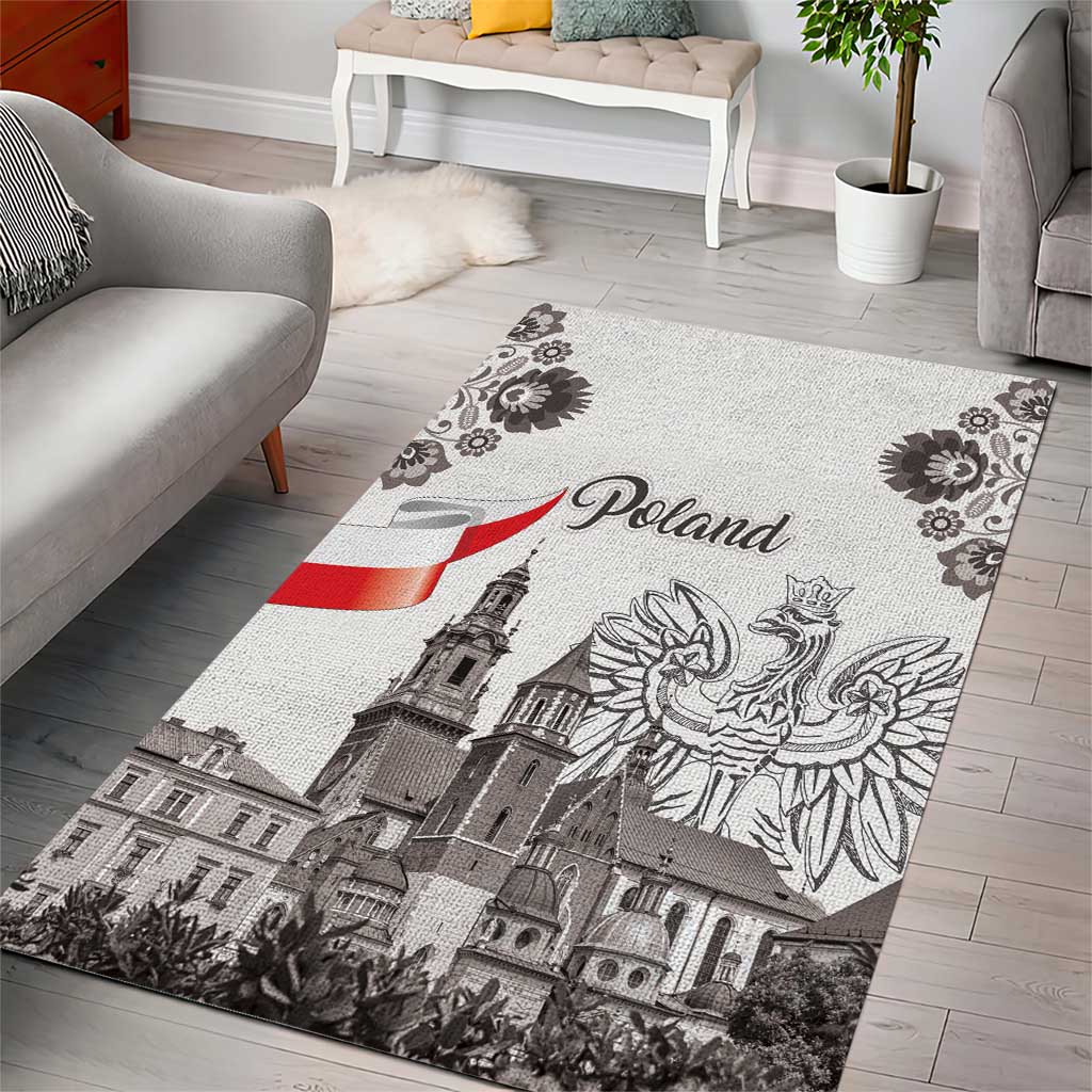 Poland Eagle Heritage Area Rug Wawel Castle Polish Wycinanki Folk Pattern - Wonder Print Shop