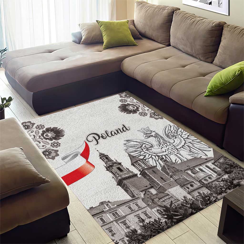 Poland Eagle Heritage Area Rug Wawel Castle Polish Wycinanki Folk Pattern - Wonder Print Shop