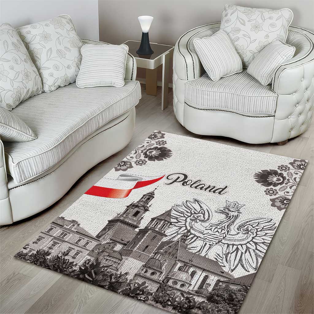 Poland Eagle Heritage Area Rug Wawel Castle Polish Wycinanki Folk Pattern - Wonder Print Shop