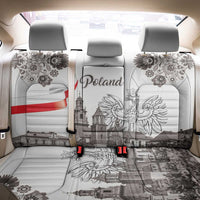 Poland Eagle Heritage Back Car Seat Cover Wawel Castle Polish Wycinanki Folk Pattern - Wonder Print Shop