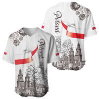Poland Eagle Heritage Baseball Jersey Wawel Castle Polish Wycinanki Folk Pattern - Wonder Print Shop