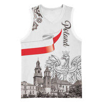 Poland Eagle Heritage Basketball Jersey Wawel Castle Polish Wycinanki Folk Pattern - Wonder Print Shop