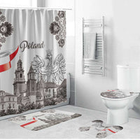 Poland Eagle Heritage Bathroom Set Wawel Castle Polish Wycinanki Folk Pattern - Wonder Print Shop