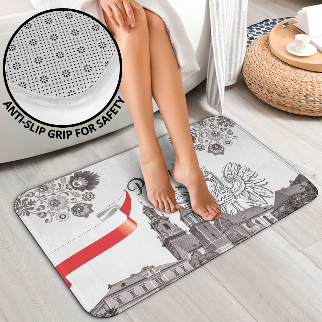 Poland Eagle Heritage Bathroom Set Wawel Castle Polish Wycinanki Folk Pattern - Wonder Print Shop