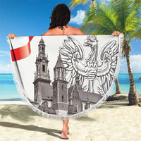Poland Eagle Heritage Beach Blanket Wawel Castle Polish Wycinanki Folk Pattern - Wonder Print Shop
