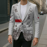 Poland Eagle Heritage Blazer Wawel Castle Polish Wycinanki Folk Pattern - Wonder Print Shop