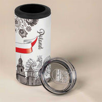 Poland Eagle Heritage 4 in 1 Can Cooler Tumbler Wawel Castle Polish Wycinanki Folk Pattern - Wonder Print Shop