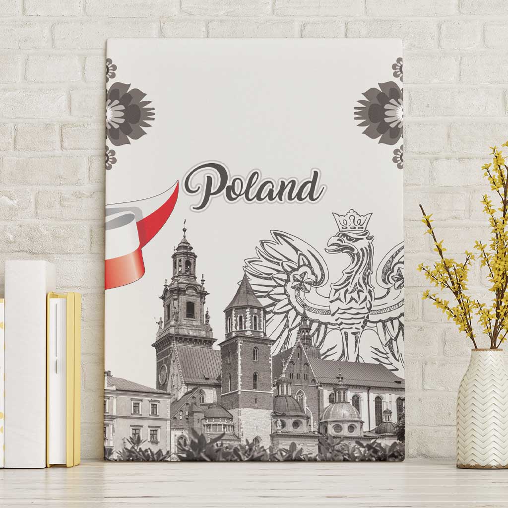 Poland Eagle Heritage Canvas Wall Art Wawel Castle Polish Wycinanki Folk Pattern - Wonder Print Shop