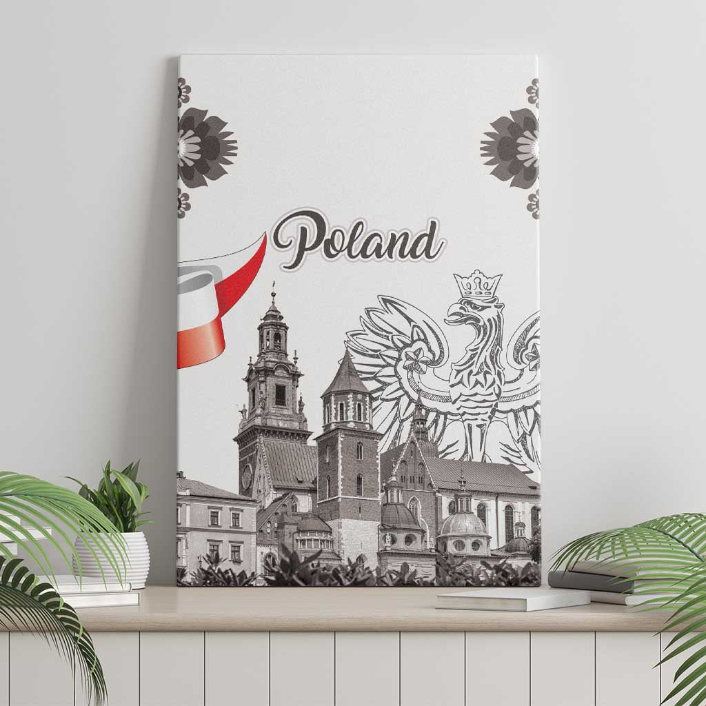 Poland Eagle Heritage Canvas Wall Art Wawel Castle Polish Wycinanki Folk Pattern - Wonder Print Shop