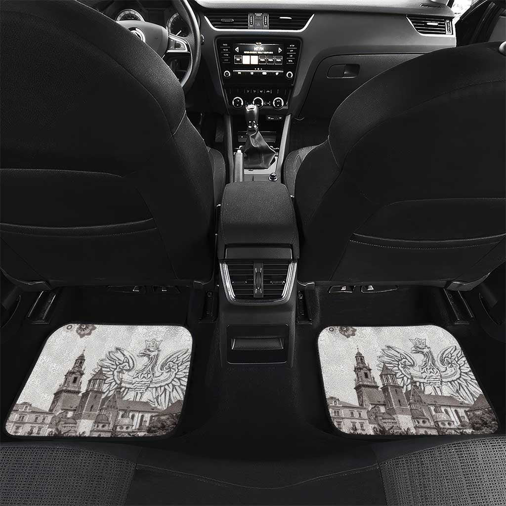 Poland Eagle Heritage Car Mats Wawel Castle Polish Wycinanki Folk Pattern - Wonder Print Shop