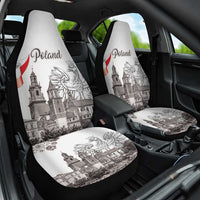 Poland Eagle Heritage Car Seat Cover Wawel Castle Polish Wycinanki Folk Pattern - Wonder Print Shop