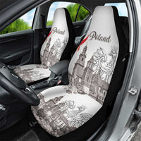 Poland Eagle Heritage Car Seat Cover Wawel Castle Polish Wycinanki Folk Pattern - Wonder Print Shop