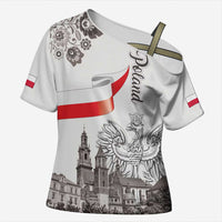 Poland Eagle Heritage Cross Shoulder Shirt Wawel Castle Polish Wycinanki Folk Pattern - Wonder Print Shop