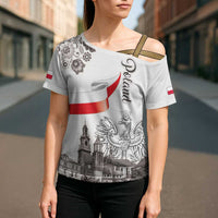 Poland Eagle Heritage Cross Shoulder Shirt Wawel Castle Polish Wycinanki Folk Pattern - Wonder Print Shop