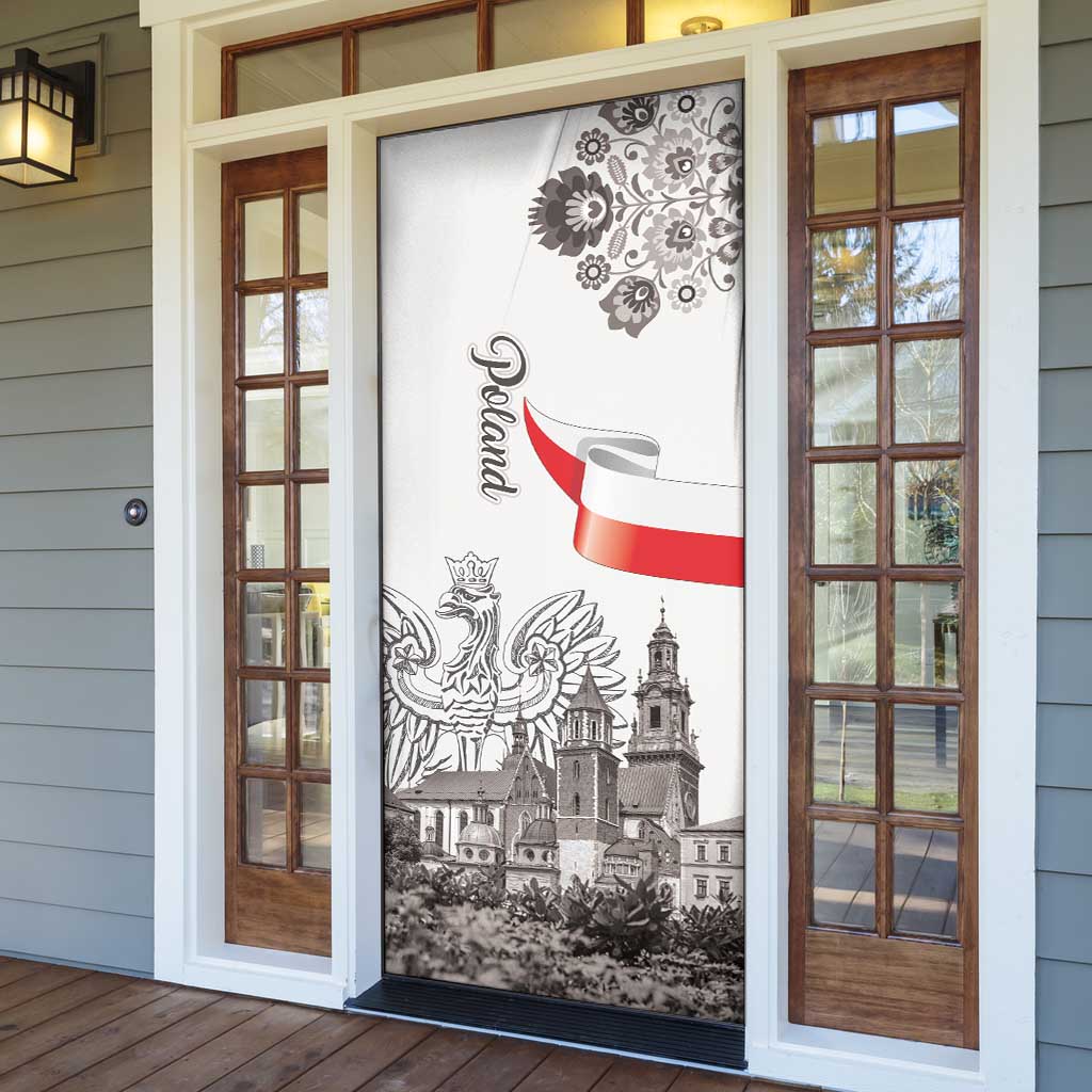Poland Eagle Heritage Door Cover Wawel Castle Polish Wycinanki Folk Pattern - Wonder Print Shop