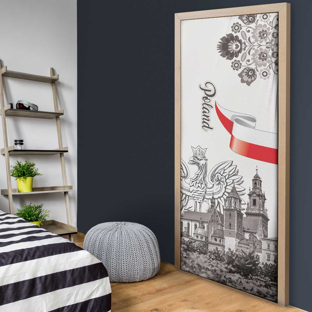 Poland Eagle Heritage Door Cover Wawel Castle Polish Wycinanki Folk Pattern - Wonder Print Shop