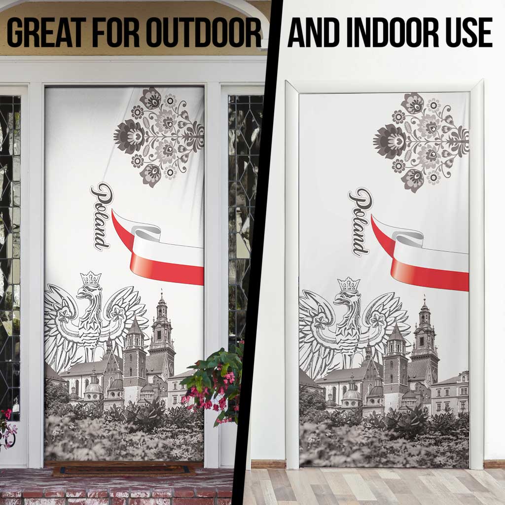 Poland Eagle Heritage Door Cover Wawel Castle Polish Wycinanki Folk Pattern - Wonder Print Shop