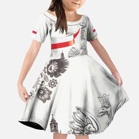 Poland Eagle Heritage Family Matching Long Sleeve Bodycon Dress and Hawaiian Shirt Wawel Castle Polish Wycinanki Folk Pattern - Wonder Print Shop