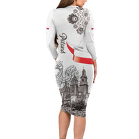 Poland Eagle Heritage Family Matching Long Sleeve Bodycon Dress and Hawaiian Shirt Wawel Castle Polish Wycinanki Folk Pattern - Wonder Print Shop